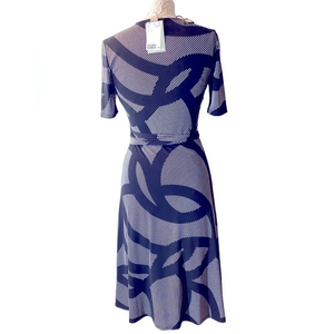 H&M black and white midi wrap dress‎ size S NWT